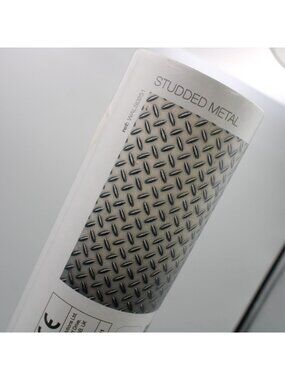 ohpopsi Studded Metal Diamond Plate Wall Mural WALS0251 9ft10inx7ft10in NEW